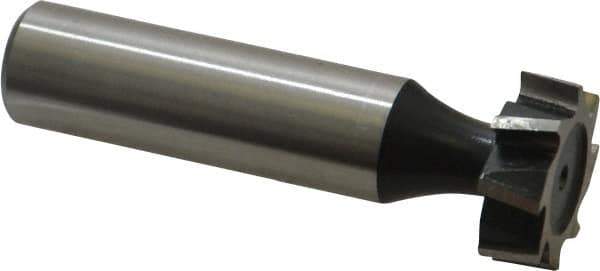 Interstate - 3/4" Diam x 1/4" Face Width, High Speed Steel, 10 Teeth, Shank Connection Woodruff Keyseat Cutter - Uncoated, 2-1/4" OAL x 1/2" Shank, Staggered Teeth, ANSI 806, Old Standard 91 - USA Tool & Supply