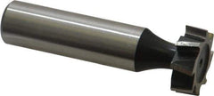 Interstate - 3/4" Diam x 1/4" Face Width, High Speed Steel, 10 Teeth, Shank Connection Woodruff Keyseat Cutter - Uncoated, 2-1/4" OAL x 1/2" Shank, Staggered Teeth, ANSI 806, Old Standard 91 - USA Tool & Supply