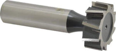 Interstate - 1" Diam x 3/8" Face Width, High Speed Steel, 10 Teeth, Shank Connection Woodruff Keyseat Cutter - Uncoated, 2-3/8" OAL x 1/2" Shank, Staggered Teeth, ANSI 1208, Old Standard 152 - USA Tool & Supply