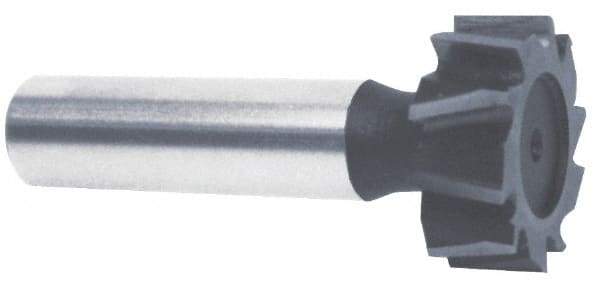 Keo - 1-3/8" Diam x 5/16" Face Width, High Speed Steel, 12 Teeth, Shank Connection Woodruff Keyseat Cutter - Uncoated, 2-5/16" OAL x 1/2" Shank, Staggered Teeth, ANSI 1011, Old Standard 23 - USA Tool & Supply