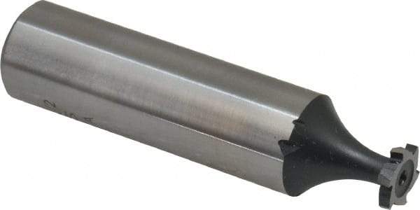 Interstate - 5/16" Diam x 1/16" Face Width, High Speed Steel, 6 Teeth, Shank Connection Woodruff Keyseat Cutter - Uncoated, 2-1/16" OAL x 1/2" Shank, Staggered Teeth, ANSI 202-1/2, Old Standard 206 - USA Tool & Supply