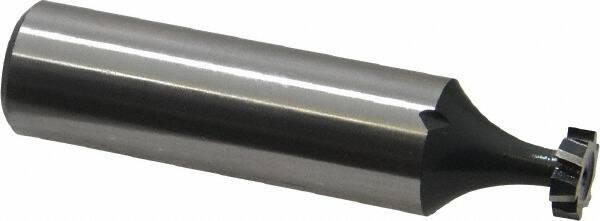 Interstate - 5/16" Diam x 3/32" Face Width, High Speed Steel, 6 Teeth, Shank Connection Woodruff Keyseat Cutter - Uncoated, 2-3/32" OAL x 1/2" Shank, Staggered Teeth, ANSI 302-1/2, Old Standard 207 - USA Tool & Supply