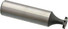 Interstate - 3/8" Diam x 1/16" Face Width, High Speed Steel, 6 Teeth, Shank Connection Woodruff Keyseat Cutter - Uncoated, 2-1/16" OAL x 1/2" Shank, Staggered Teeth, ANSI 203, Old Standard 211 - USA Tool & Supply