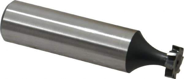 Interstate - 3/8" Diam x 3/32" Face Width, High Speed Steel, 6 Teeth, Shank Connection Woodruff Keyseat Cutter - Uncoated, 2-3/32" OAL x 1/2" Shank, Staggered Teeth, ANSI 303, Old Standard 212 - USA Tool & Supply
