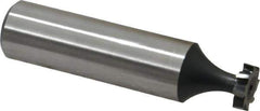 Interstate - 3/8" Diam x 3/32" Face Width, High Speed Steel, 6 Teeth, Shank Connection Woodruff Keyseat Cutter - Uncoated, 2-3/32" OAL x 1/2" Shank, Staggered Teeth, ANSI 303, Old Standard 212 - USA Tool & Supply