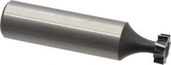 Interstate - 3/8" Diam x 1/8" Face Width, High Speed Steel, 6 Teeth, Shank Connection Woodruff Keyseat Cutter - Uncoated, 2-1/8" OAL x 1/2" Shank, Staggered Teeth, ANSI 403, Old Standard 213 - USA Tool & Supply