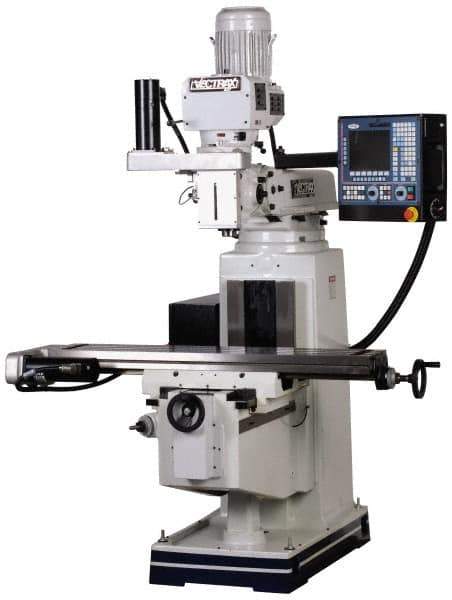 Vectrax - 54" Long x 10" Wide, 3 Phase CNC Milling Machine - Frequency Control, R8 Taper, 5 hp - USA Tool & Supply