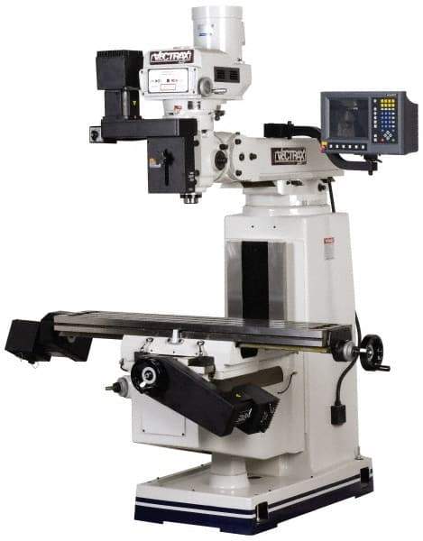 Vectrax - 54" Long x 10" Wide, 3 Phase Acurite Millpower CNC Milling Machine - Variable Speed Pulley Control, NT40 Taper, 5 hp - USA Tool & Supply