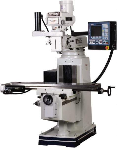 Vectrax - 49" Long x 9" Wide, 3 Phase Fagor 3 Axis 8055i CNC Milling Machine - Variable Speed Pulley Control, R8 Taper, 3 hp - USA Tool & Supply