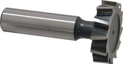 Interstate - 1-1/4" Diam x 5/16" Face Width, High Speed Steel, 14 Teeth, Shank Connection Woodruff Keyseat Cutter - Uncoated, 2-5/16" OAL x 1/2" Shank, Staggered Teeth, ANSI 1010, Old Standard D - USA Tool & Supply