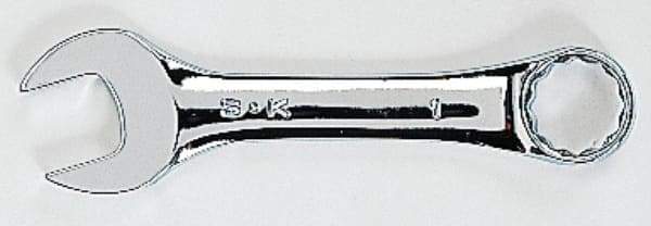 SK - 9/16" 12 Point Offset Combination Wrench - 15° Offset Angle, 4-9/16" OAL, Steel, Chrome Finish - USA Tool & Supply