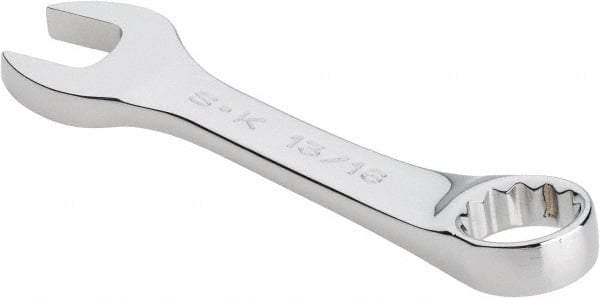 SK - 13/16" 12 Point Offset Combination Wrench - 15° Offset Angle, 6" OAL, Steel, Chrome Finish - USA Tool & Supply