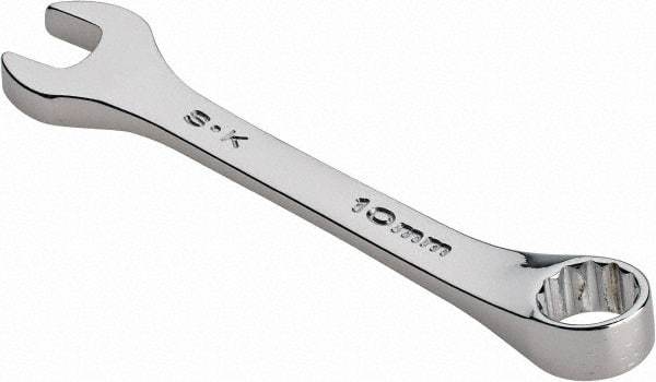 SK - 10mm 12 Point Offset Combination Wrench - 15° Offset Angle, 3-3/4" OAL, Steel, Chrome Finish - USA Tool & Supply