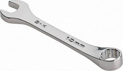 SK - 10mm 12 Point Offset Combination Wrench - 15° Offset Angle, 3-3/4" OAL, Steel, Chrome Finish - USA Tool & Supply