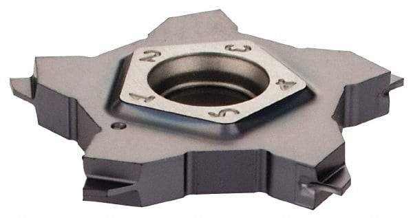 Iscar - 24N050J000PENTA J Grade IC908, 0.5mm Cutting Width Carbide Grooving Insert - 1mm Max Depth of Cut, Neutral, TiAlN Finish - USA Tool & Supply