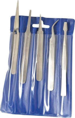 Value Collection - Stainless Steel Tweezer Set - 5 Piece - USA Tool & Supply