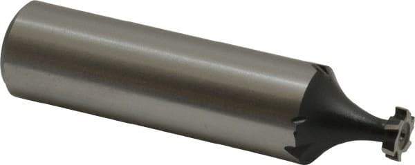 Interstate - 1/4" Diam x 1/16" Face Width, Cobalt, 6 Teeth, Shank Connection Woodruff Keyseat Cutter - Uncoated, 2-1/16" OAL x 1/2" Shank, Staggered Teeth, ANSI 202, Old Standard 201 - USA Tool & Supply