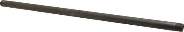 Made in USA - Schedule 80, 3/8" Diam x 18" Long Black Pipe Nipple - Threaded - USA Tool & Supply