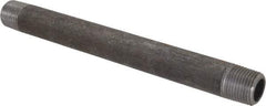 Made in USA - Schedule 80, 1/2" Diam x 8" Long Black Pipe Nipple - Threaded - USA Tool & Supply