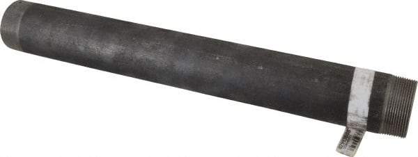 Made in USA - Schedule 80, 2" Diam x 18" Long Black Pipe Nipple - Threaded - USA Tool & Supply