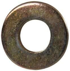 Made in USA - 1/4" Screw, Grade 8 Alloy Steel SAE Flat Washer - 9/32" ID x 5/8" OD, 0.072" Thick, Zinc Yellow Dichromate Finish - USA Tool & Supply