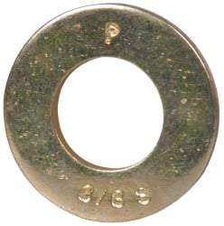 Made in USA - 3/8" Screw, Grade 8 Alloy Steel SAE Flat Washer - 13/32" ID x 13/16" OD, 0.072" Thick, Zinc Yellow Dichromate Finish - USA Tool & Supply