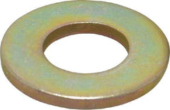Made in USA - 1/2" Screw, Grade 8 Alloy Steel SAE Flat Washer - 17/32" ID x 1-1/16" OD, 0.121" Thick, Zinc Yellow Dichromate Finish - USA Tool & Supply