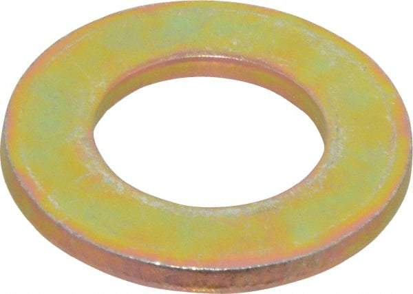 Made in USA - 3/4" Screw, Grade 8 Alloy Steel SAE Flat Washer - 13/16" ID x 1-1/2" OD, 0.146" Thick, Zinc Yellow Dichromate Finish - USA Tool & Supply
