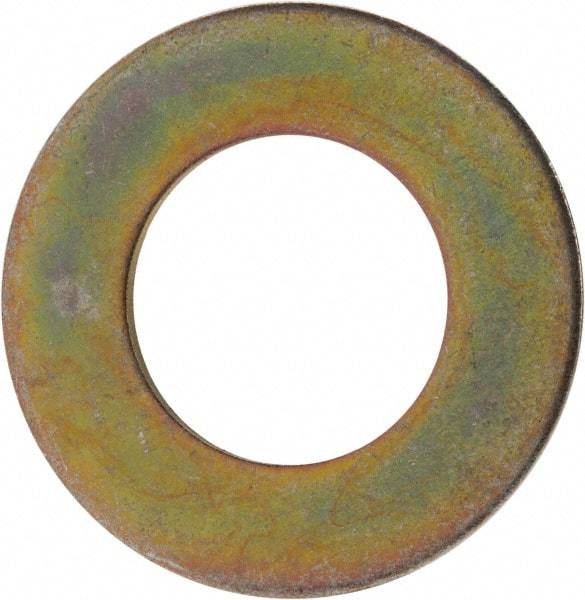 Made in USA - 1-3/8" Screw, Grade 8 Alloy Steel SAE Flat Washer - 1-7/16" ID x 2-3/4" OD, 0.213" Thick, Zinc Yellow Dichromate Finish - USA Tool & Supply