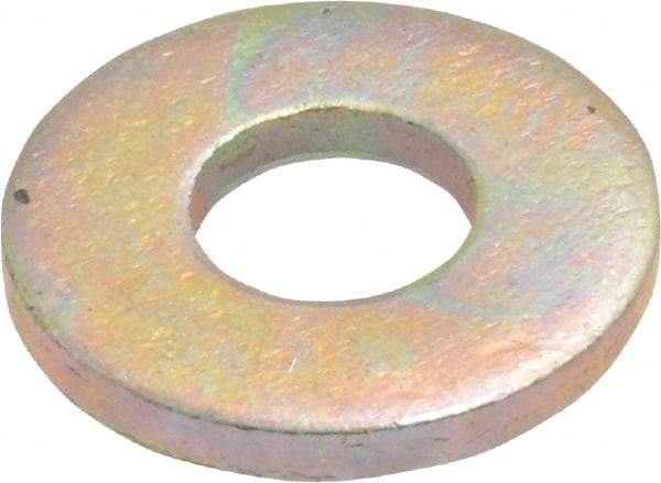 Made in USA - 1/4" Screw, Grade 8 Alloy Steel USS Flat Washer - 0.307" ID x 0.749" OD, 0.08" Thick, Zinc Yellow Dichromate Finish - USA Tool & Supply
