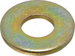 Made in USA - 5/16" Screw, Grade 8 Alloy Steel USS Flat Washer - 0.37" ID x 0.905" OD, 0.104" Thick, Zinc Yellow Dichromate Finish - USA Tool & Supply