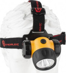 Streamlight - White LED Bulb, 120 Lumens, Hands-free Flashlight - Black, Yellow Body, 3 AA Alkaline Batteries Included - USA Tool & Supply