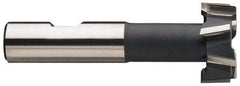 Made in USA - 2-7/32" Cut Diam, 1-3/32" Cut Width, 1-9/32" Neck Diam, 1-1/4" Shank Diam, 5-3/8" OAL, M42 Cobalt T-Slot Cutter - Uncoated, 1-1/4" Bolt, 4-9/32" Shank Length, Staggered Teeth, 12 Teeth, Weldon Flat - USA Tool & Supply