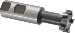 Interstate - 1-1/4" Cut Diam, 31/64" Cut Width, 21/32" Neck Diam, 1" Shank Diam, 3-15/16" OAL, High Speed Steel T-Slot Cutter - TiN Finish, 5/8" Bolt, 2-15/16" Shank Length, Staggered Teeth - USA Tool & Supply