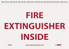 NMC - Fire Extinguisher Inside, Pressure Sensitive Vinyl Fire Sign - 9" Wide x 6" High - USA Tool & Supply