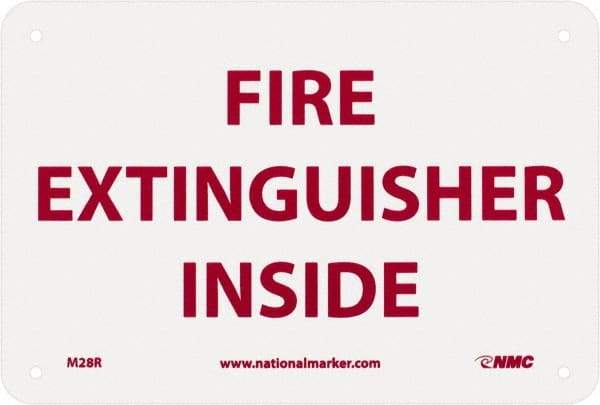 NMC - Fire Extinguisher Inside, Plastic Fire Sign - 9" Wide x 6" High - USA Tool & Supply