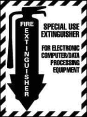 NMC - Fire Extinguisher, Pressure Sensitive Vinyl Fire Sign - 9" Wide x 12" High - USA Tool & Supply