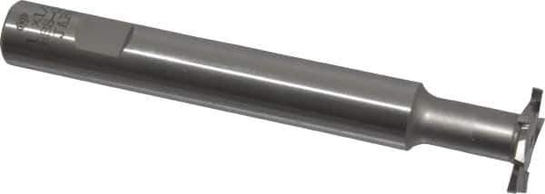 Interstate - 1" Cut Diam, 1/8" Cut Width, 11.1mm Neck Diam, 5/8" Shank Diam, 4-15/16" OAL, M42 Cobalt T-Slot Cutter - Uncoated, Staggered Teeth, 8 Teeth - USA Tool & Supply