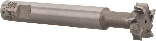 Interstate - 1" Cut Diam, 3/8" Cut Width, 5/8" Shank Diam, 4-15/16" OAL, M42 Cobalt T-Slot Cutter - Staggered Teeth, 8 Teeth - USA Tool & Supply
