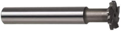 Made in USA - 1-1/4" Cut Diam, 5/16" Cut Width, 19/32" Neck Diam, 3/4" Shank Diam, 5-1/8" OAL, M2 High Speed Steel T-Slot Cutter - Uncoated, Staggered Teeth, 8 Teeth, Weldon Flat - USA Tool & Supply
