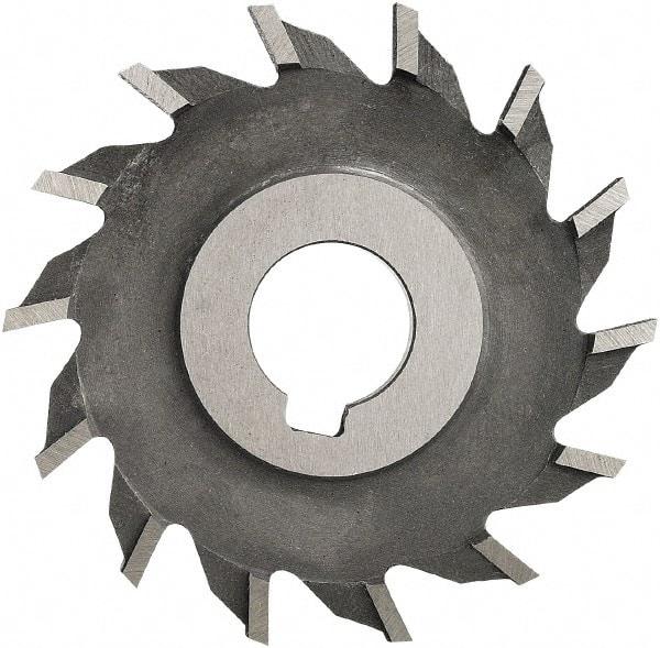 Made in USA - 4" Diam x 9/16" Width of Cut, 24 Teeth, High Speed Steel Side Milling Cutter - Straight Teeth, Uncoated - USA Tool & Supply