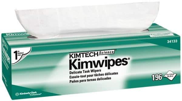 Kimtech - Dry Clean Room/Lab/Critical Task Wipes - Pop-Up, 11-3/4" x 11-3/4" Sheet Size, White - USA Tool & Supply