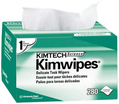 Kimtech - Dry Clean Room/Lab/Critical Task Wipes - Pop-Up, 8-3/8" x 4-3/8" Sheet Size, White - USA Tool & Supply