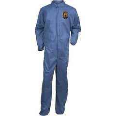 KleenGuard - Size XL SMS General Purpose Coveralls - Blue, Zipper Closure, Elastic Cuffs, Elastic Ankles, Serged Seams - USA Tool & Supply