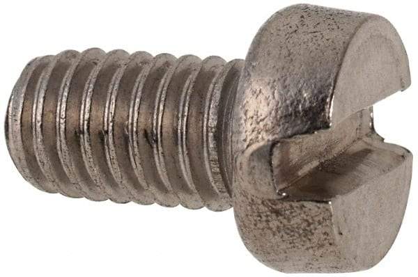 Value Collection - M6x1.00 Metric Coarse, 10mm Length Under Head Slotted Drive Machine Screw - Fillister Head, Grade 316 & A4 Stainless Steel, Uncoated, Without Washer - USA Tool & Supply