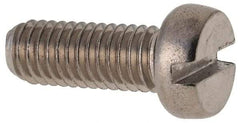 Value Collection - M6x1.00 Metric Coarse, 16mm Length Under Head Slotted Drive Machine Screw - Fillister Head, Grade 316 & A4 Stainless Steel, Uncoated, Without Washer - USA Tool & Supply