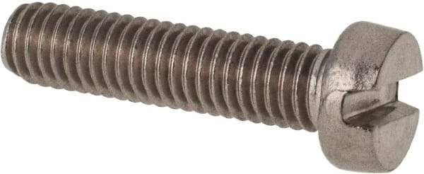 Value Collection - M6x1.00 Metric Coarse, 25mm Length Under Head Slotted Drive Machine Screw - Fillister Head, Grade 316 & A4 Stainless Steel, Uncoated, Without Washer - USA Tool & Supply