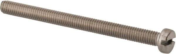 Value Collection - M6x1.00 Metric Coarse, 75mm Length Under Head Slotted Drive Machine Screw - Fillister Head, Grade 316 & A4 Stainless Steel, Uncoated, Without Washer - USA Tool & Supply