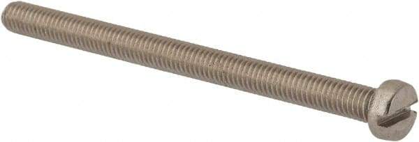 Value Collection - M6x1.00 Metric Coarse, 80mm Length Under Head Slotted Drive Machine Screw - Fillister Head, Grade 316 & A4 Stainless Steel, Uncoated, Without Washer - USA Tool & Supply