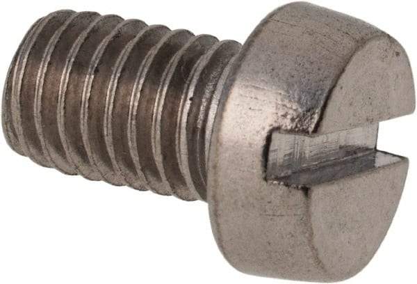 Value Collection - M8x1.25 Metric Coarse, 12mm Length Under Head Slotted Drive Machine Screw - Fillister Head, Grade 316 & A4 Stainless Steel, Uncoated, Without Washer - USA Tool & Supply